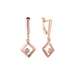 Rose Gold rhombus solitaire earrings