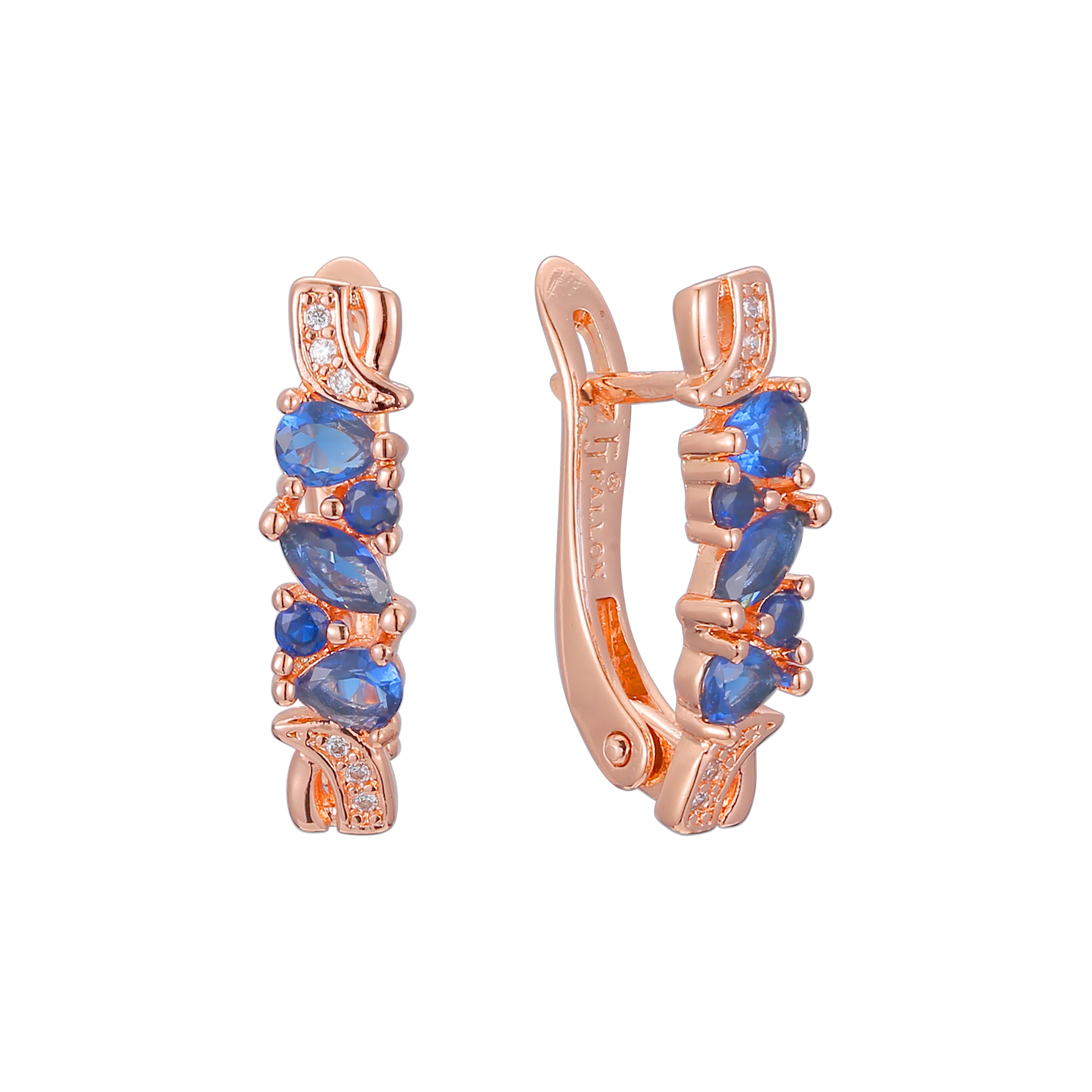 Cluster earrings in 14K Gold, Rose Gold plating colors