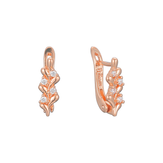 Pendientes en Oro de 14K, baño de Oro Rosa colores