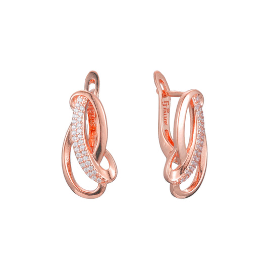 Earrings in 14K Gold, Rose Gold, two tone plating colors