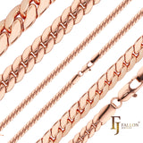 Round Curb compact link chains plated in Rose Gold, 14K Gold