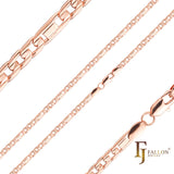 {Personalizar} Figaro & Mirror, cadenas de eslabones mixtos Figarucci chapadas en oro de 14 quilates, oro rosa