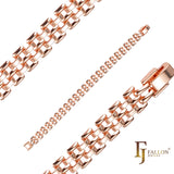 Panther link bracelets plated in Rose Gold, 14K Gold two tone colors