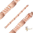 Figaro style fancy link bracelets plated in Rose Gold colors