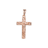 pingente de cruz de ouro rosa crucifixo