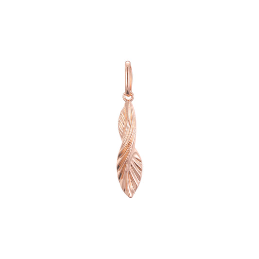 Elegante colgante Leave en Oro Rosa, baño de Oro 14K colores