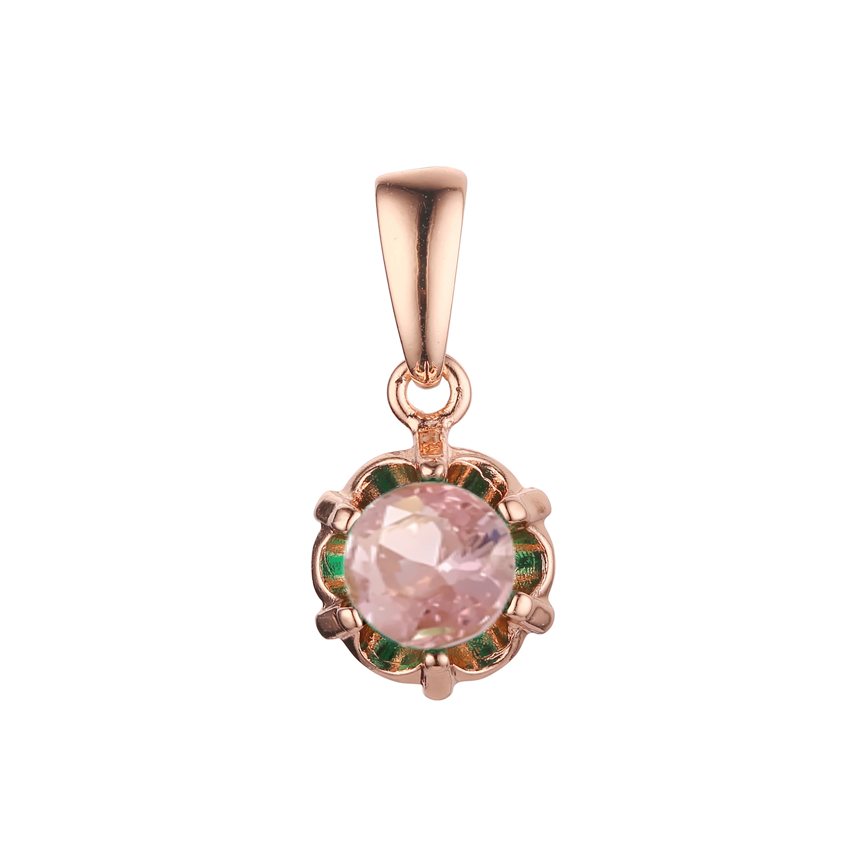 Solitaire pendant in 14K Gold, Rose Gold plating colors