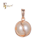 Pearl pendant in Rose Gold, 14K Gold two tone plating colors