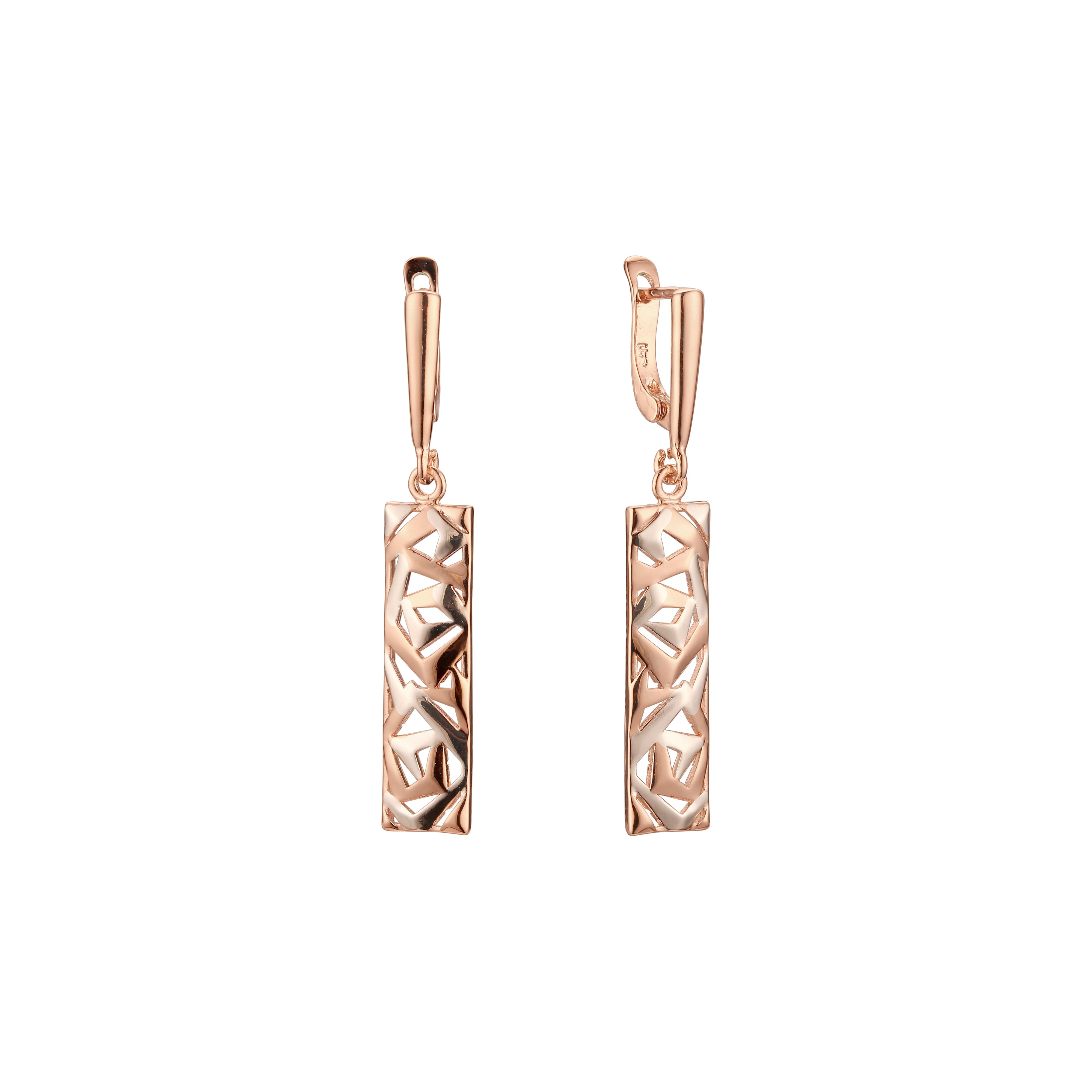 Boomerangs Earrings White Gold, Rose Gold two tone plating colors