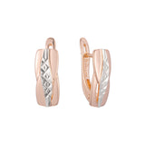 Aretes en Oro 14K, Oro Rosa, baño en dos tonos