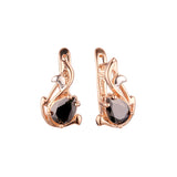 Agile Birdy Solitaire teardrop Rose Gold, two tone earrings