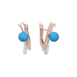 Pearl earrings in 14K Gold, Rose Gold, two tone plating colors