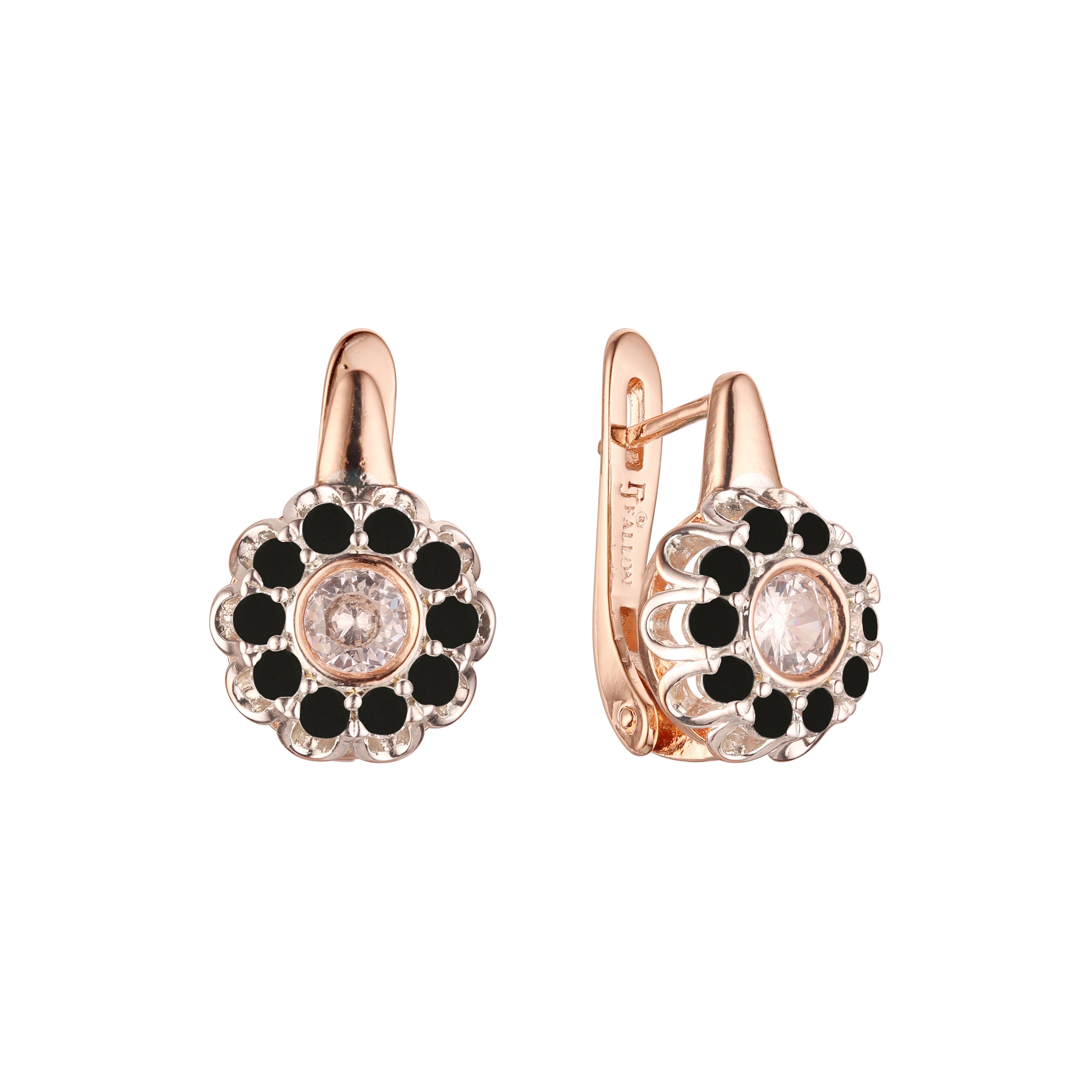 Aretes en Oro 14K, Oro Rosa, baño en dos tonos