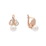 Rose Gold two tone pearl earrings