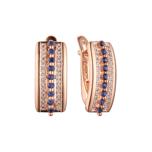 Rose Gold two tone cluster earrings