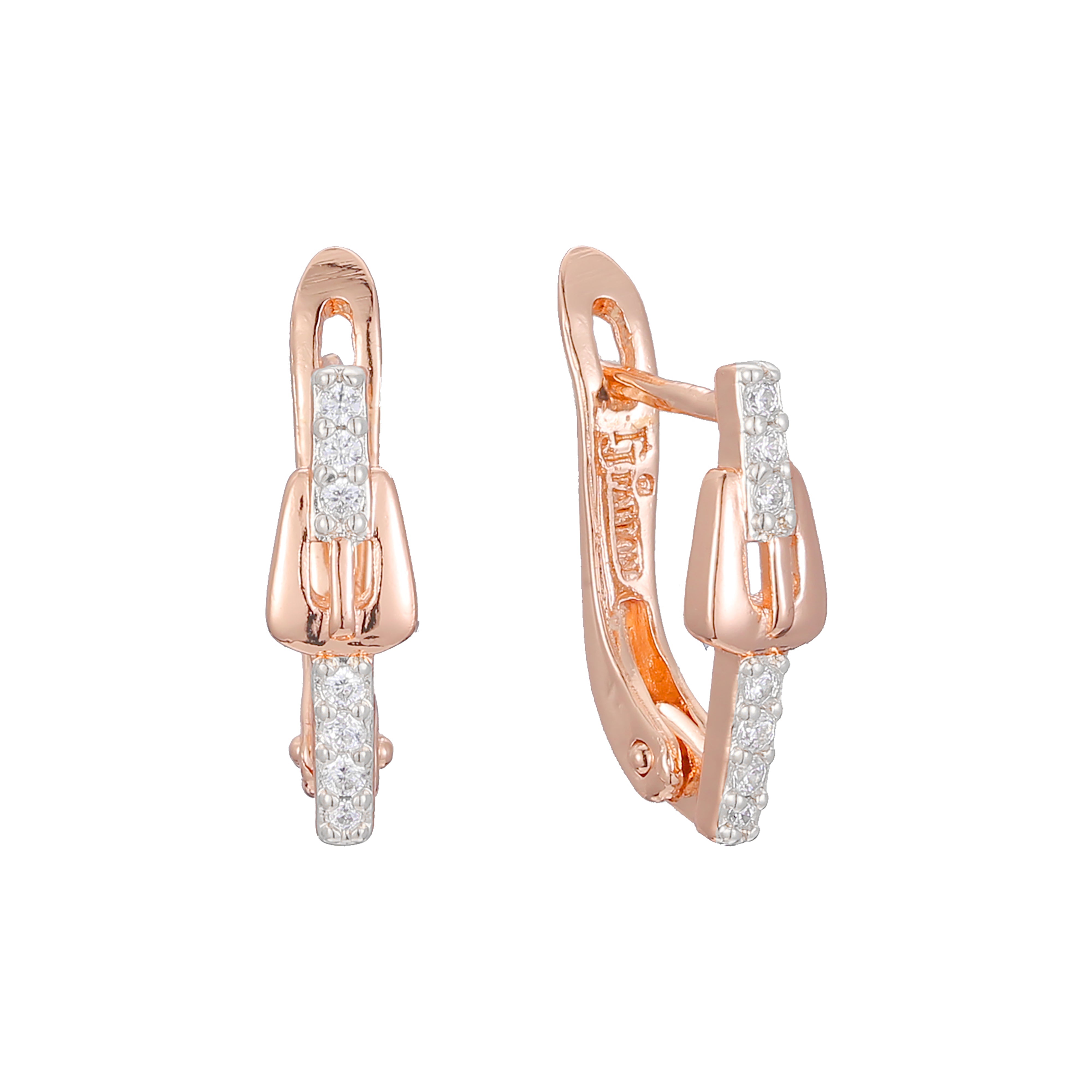 Earrings in 14K Gold, Rose Gold, two tone plating colors