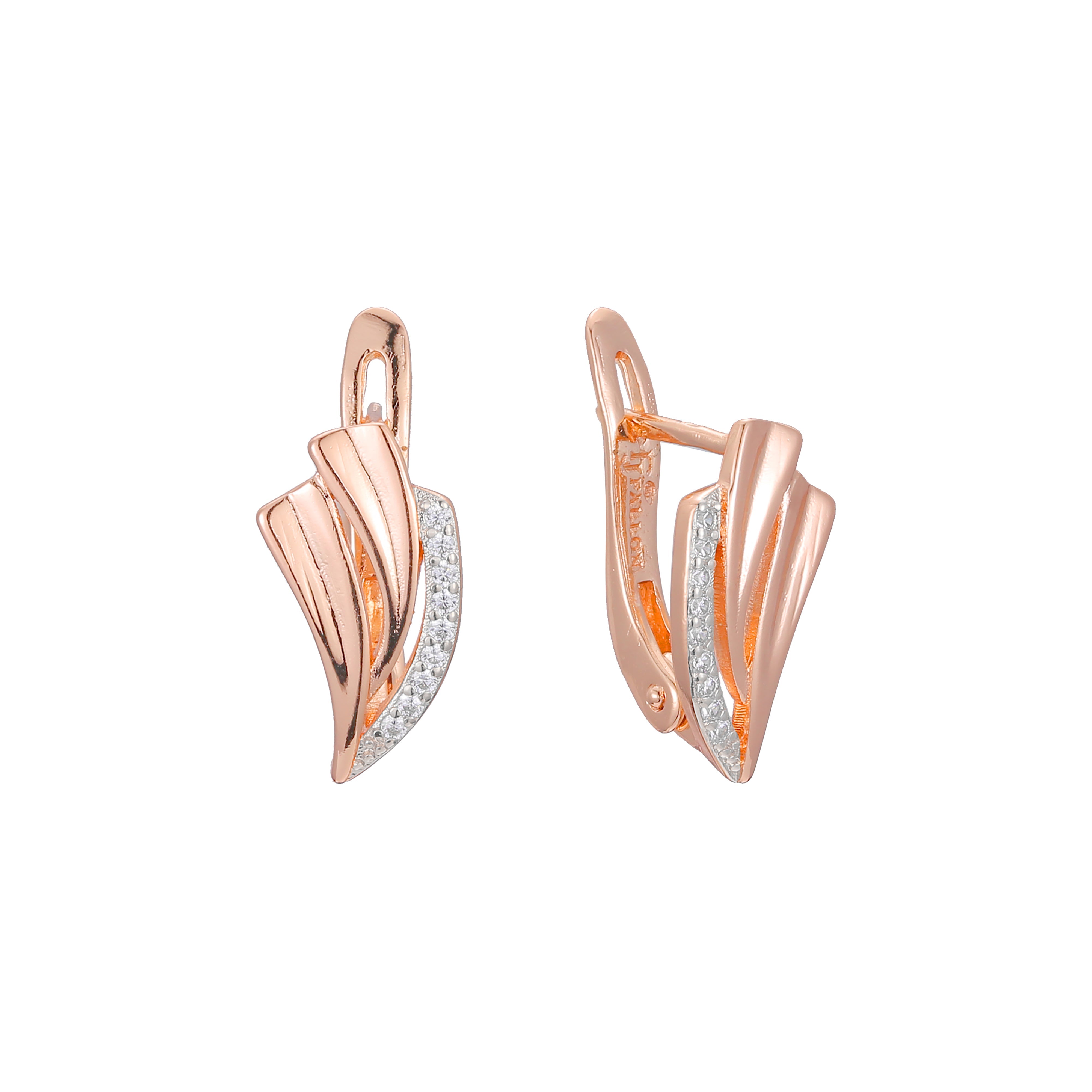 Earrings in 14K Gold, Rose Gold, two tone plating colors