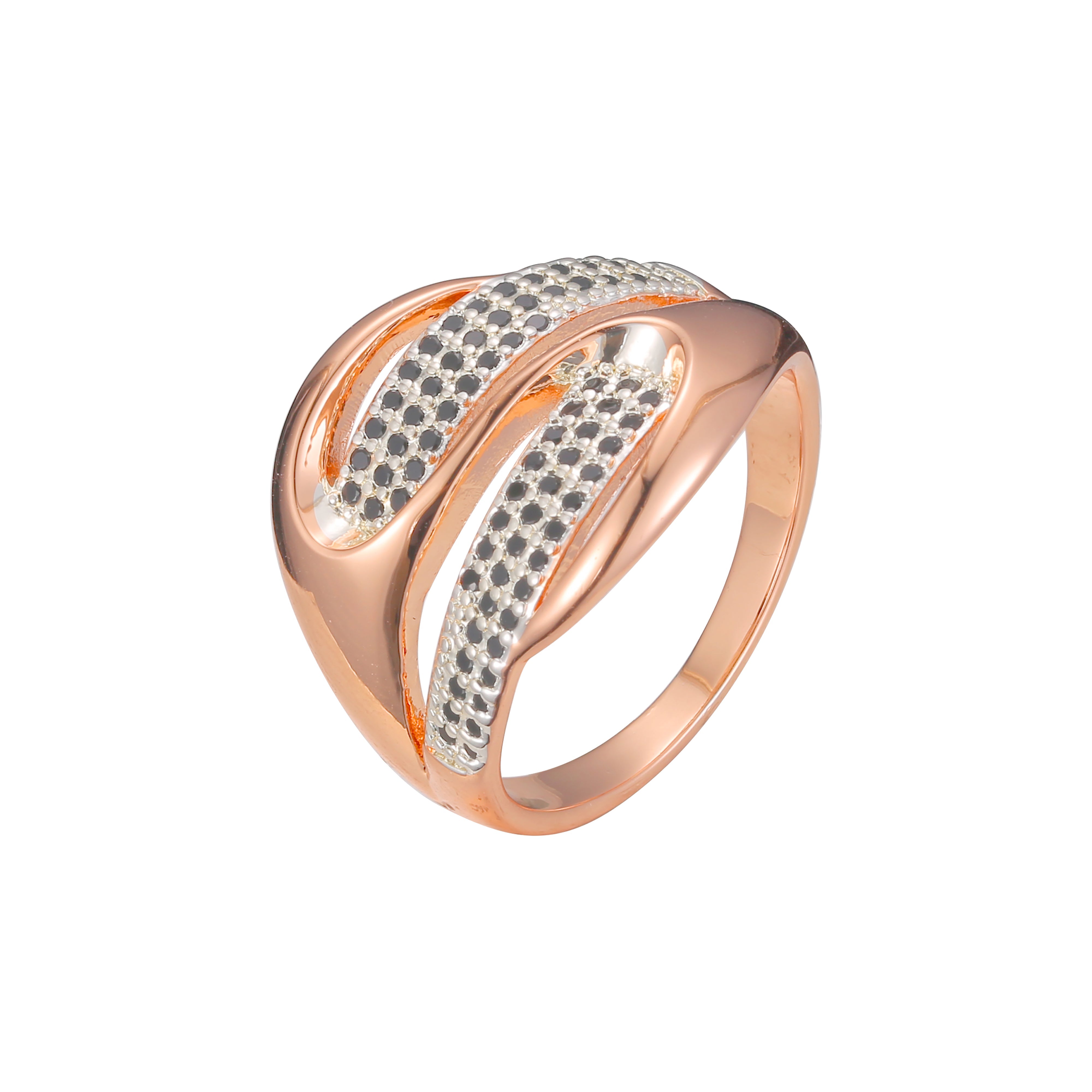 Rose Gold two tone cluster rings