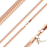 Snake chains plated in 14K Gold, Rose Gold, two tone