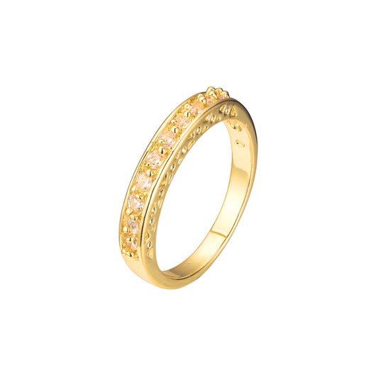 Solitario y anillos apilables en racimo en colores Oro 18K, Oro Blanco, Baño Oro 14K