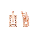 Brincos em ouro 14K, ouro rosa, duas cores de revestimento