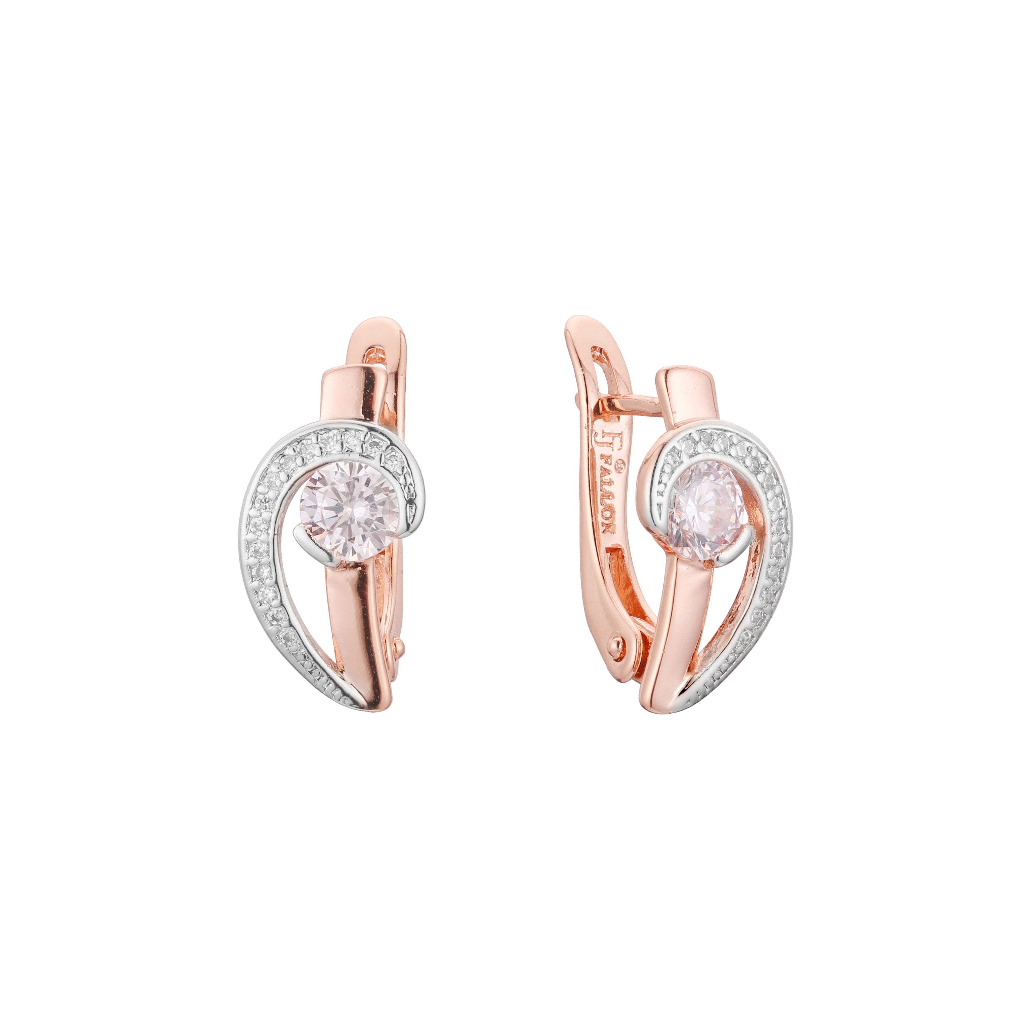 Cluster earrings in 14K Gold, Rose Gold, two tone plating colors