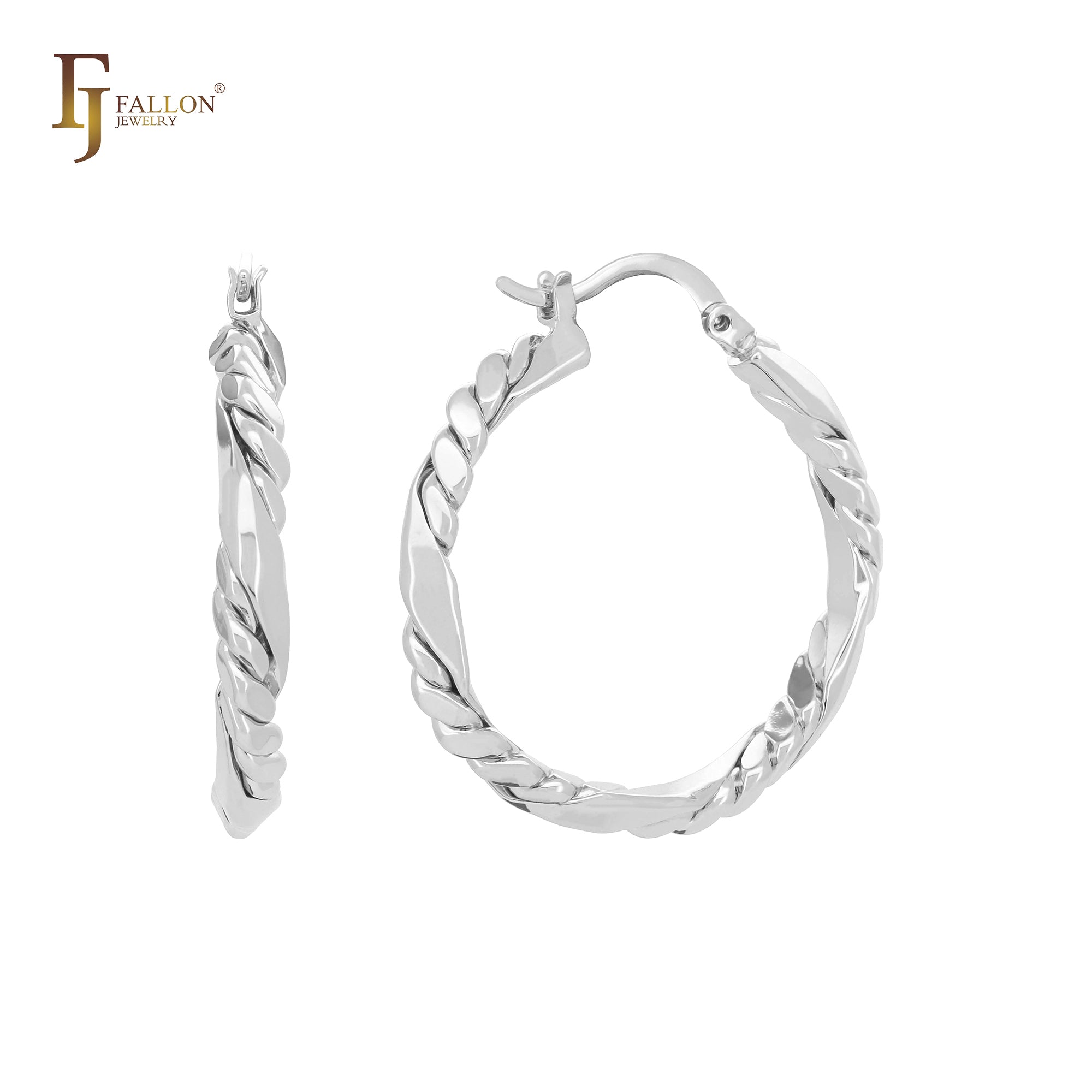 Twisted textured 14K Gold Hoop earrings