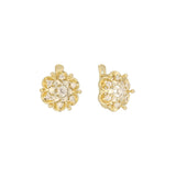 Aretes flor en Oro de 14K, baño de dos colores