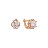 Rose Gold big stone solitaire earrings