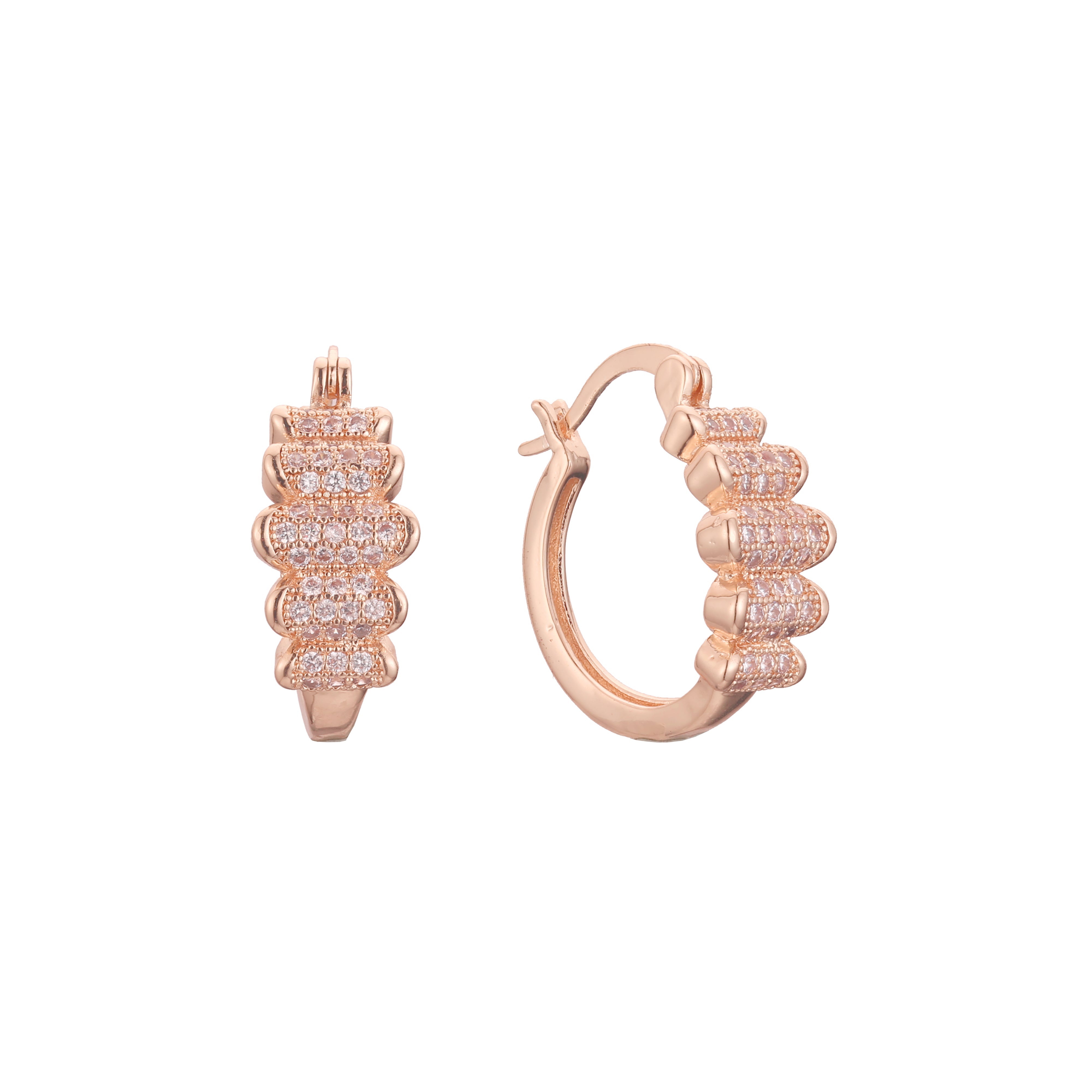 Hoop earrings in 14K Gold, Rose Gold plating colors