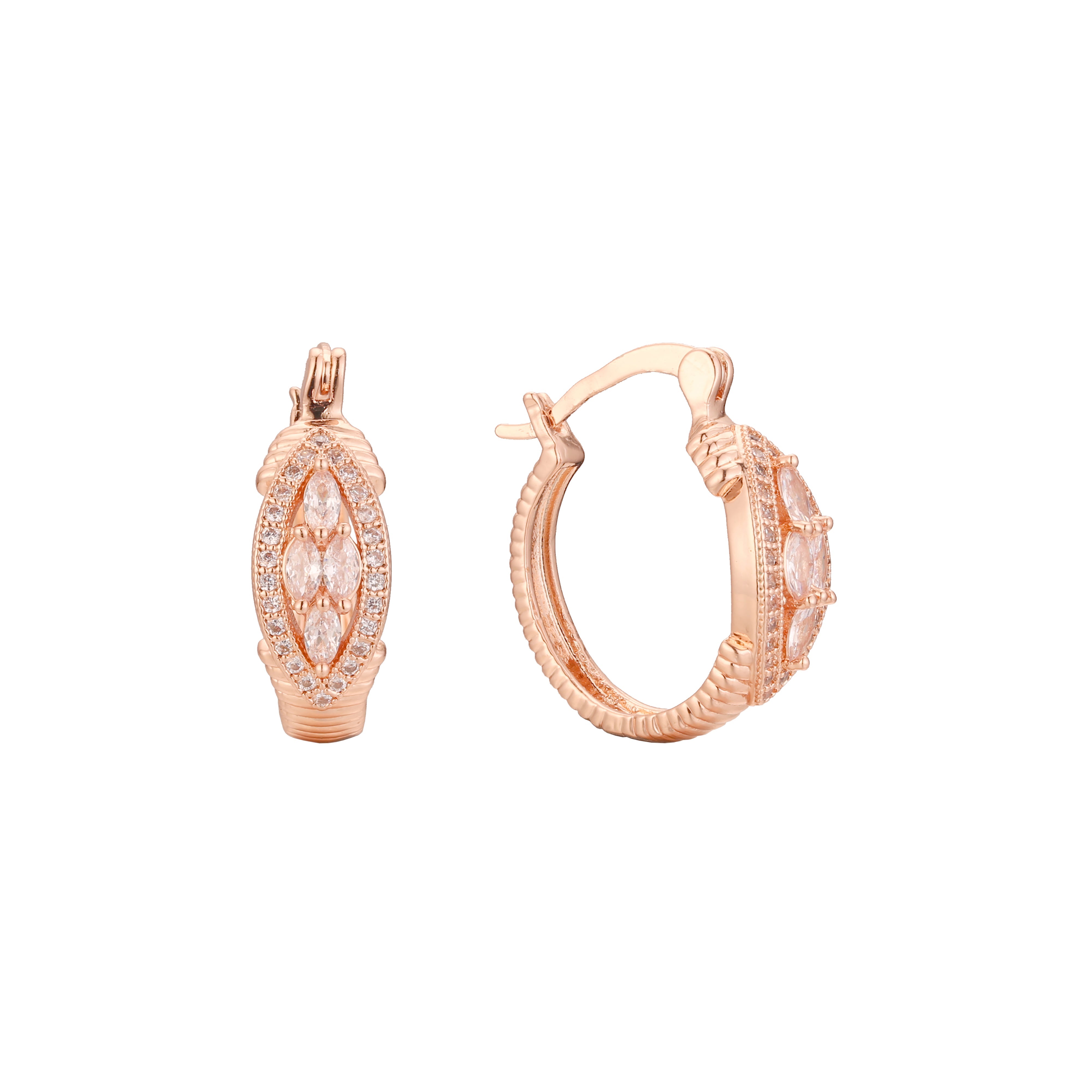 Hoop earrings in 14K Gold, Rose Gold plating colors