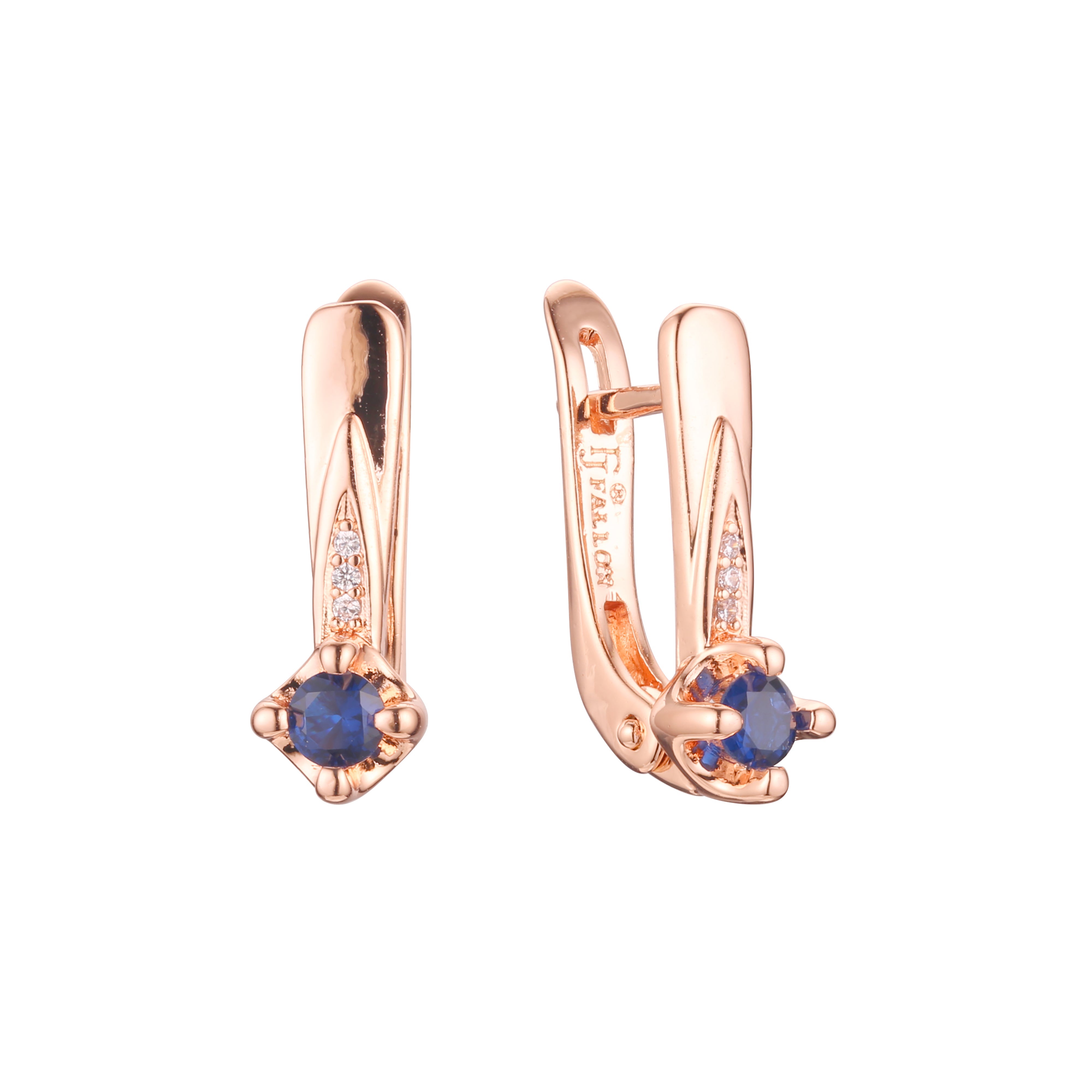 Cluster CZ and solitaire 14K Gold, Rose Gold, two tone earrings