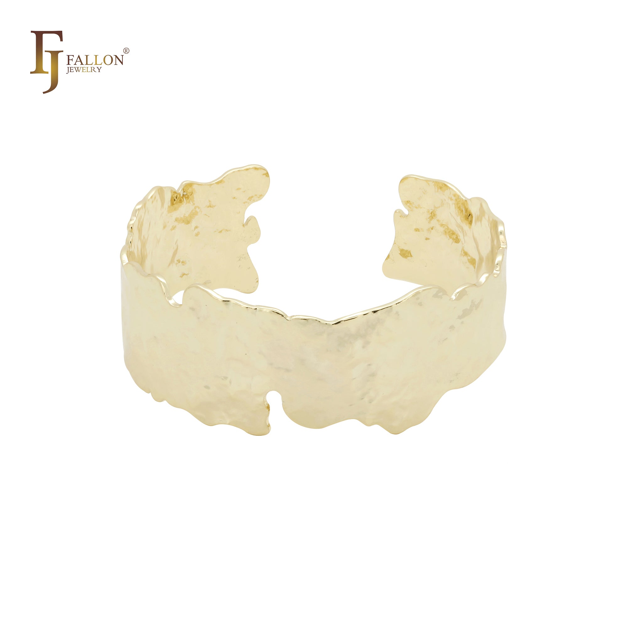 Irregular textured 14K Gold bangle