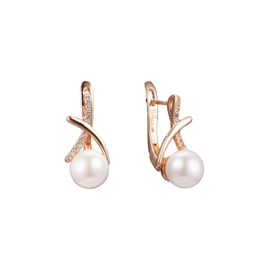 Rose Gold pearl earrings