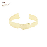 Irregular textured 14K Gold bangle