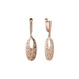 Oval waves textured Rose Gold, two tone earrings