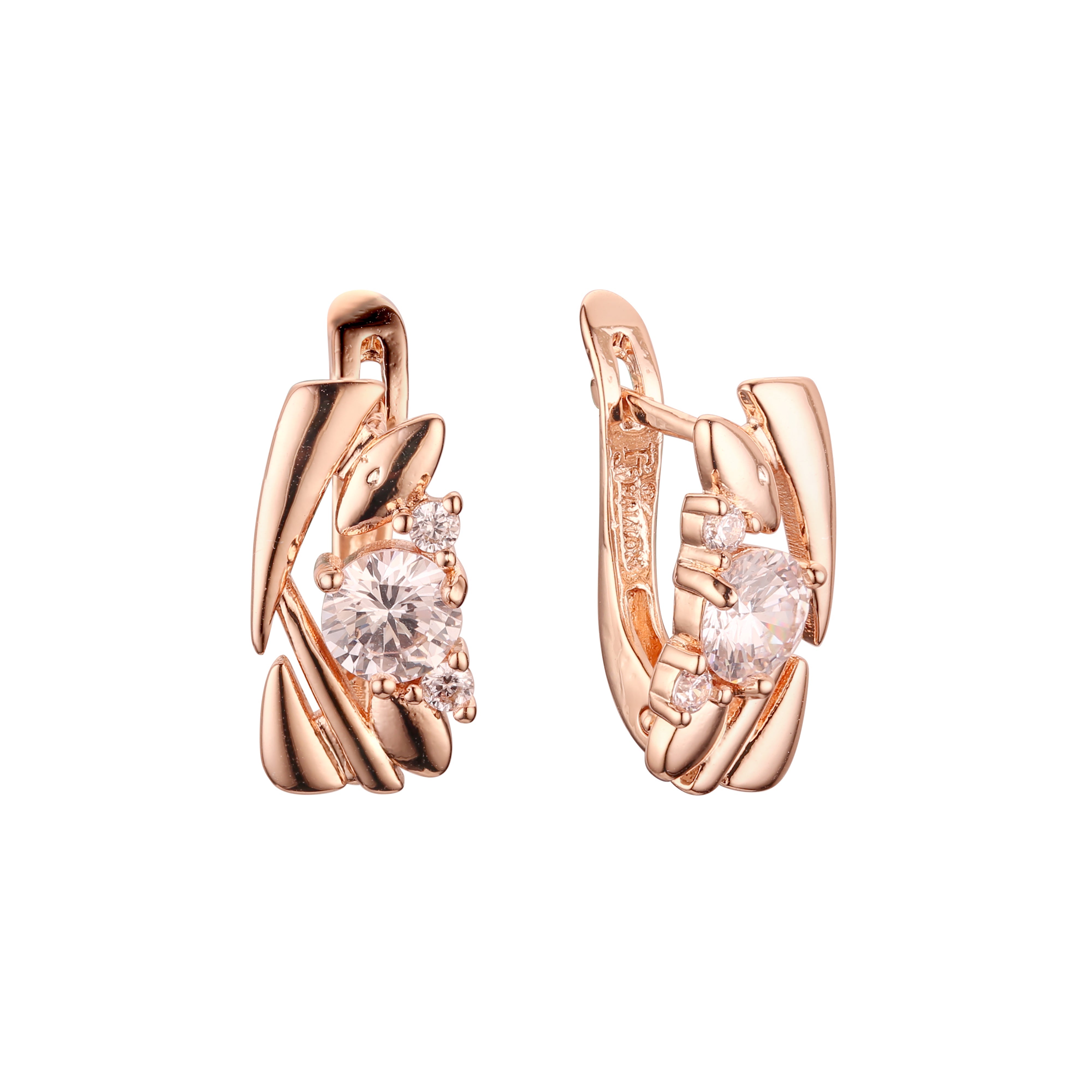 Earrings in Rose Gold, two tone plating colors