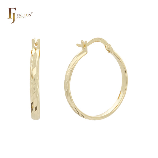 Textured 14K Gold Hoop earrings