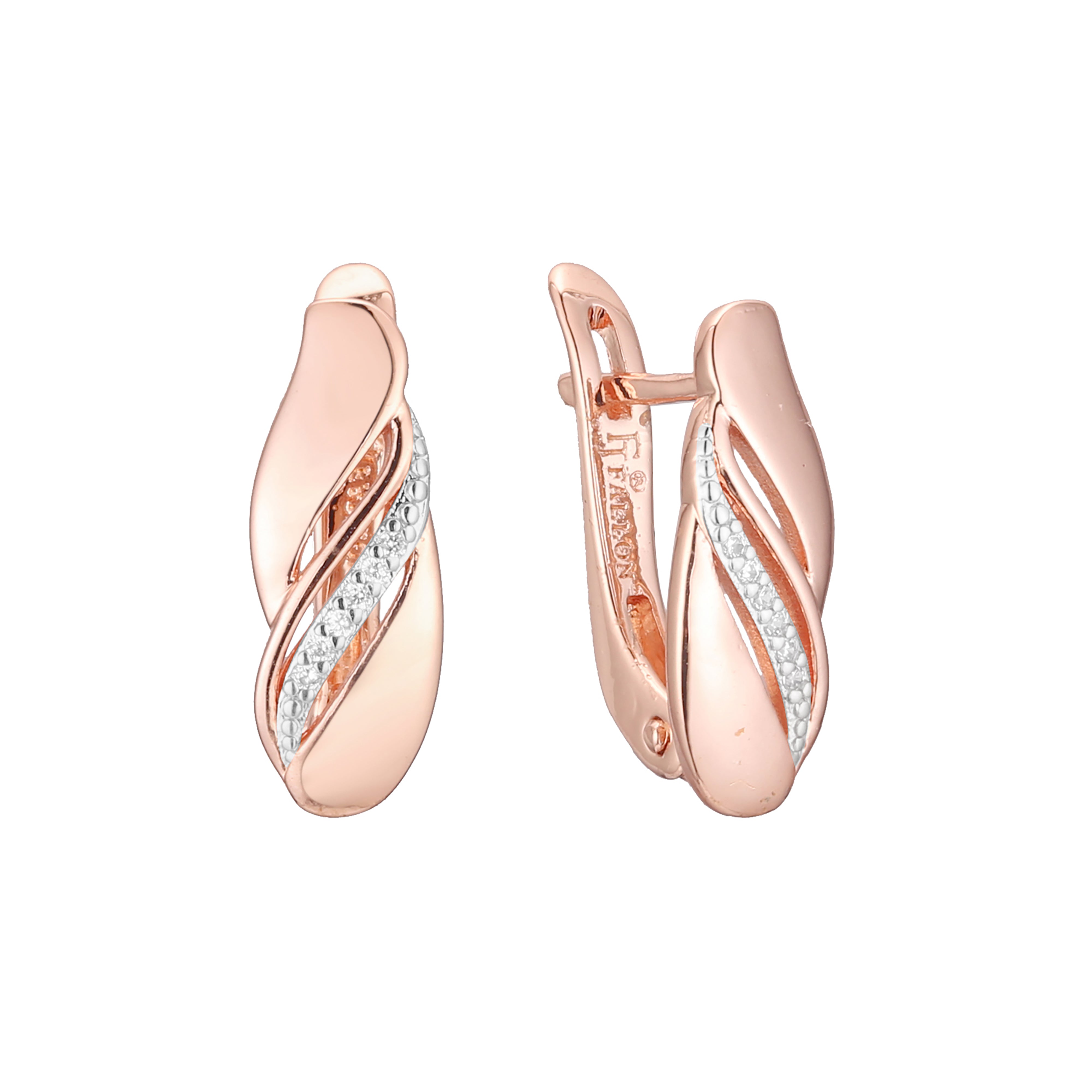 Cluster earrings in 14K Gold, Rose Gold, two tone plating colors