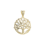 Life tree with love pendant in 14K Gold, White Gold, Rose Gold plating colors