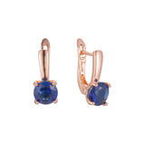 Solitaire colorful earrings in 14K Gold, Rose Gold plating colors