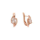 Brincos Solitaire Marquise com pavê colorido CZ Rose Gold