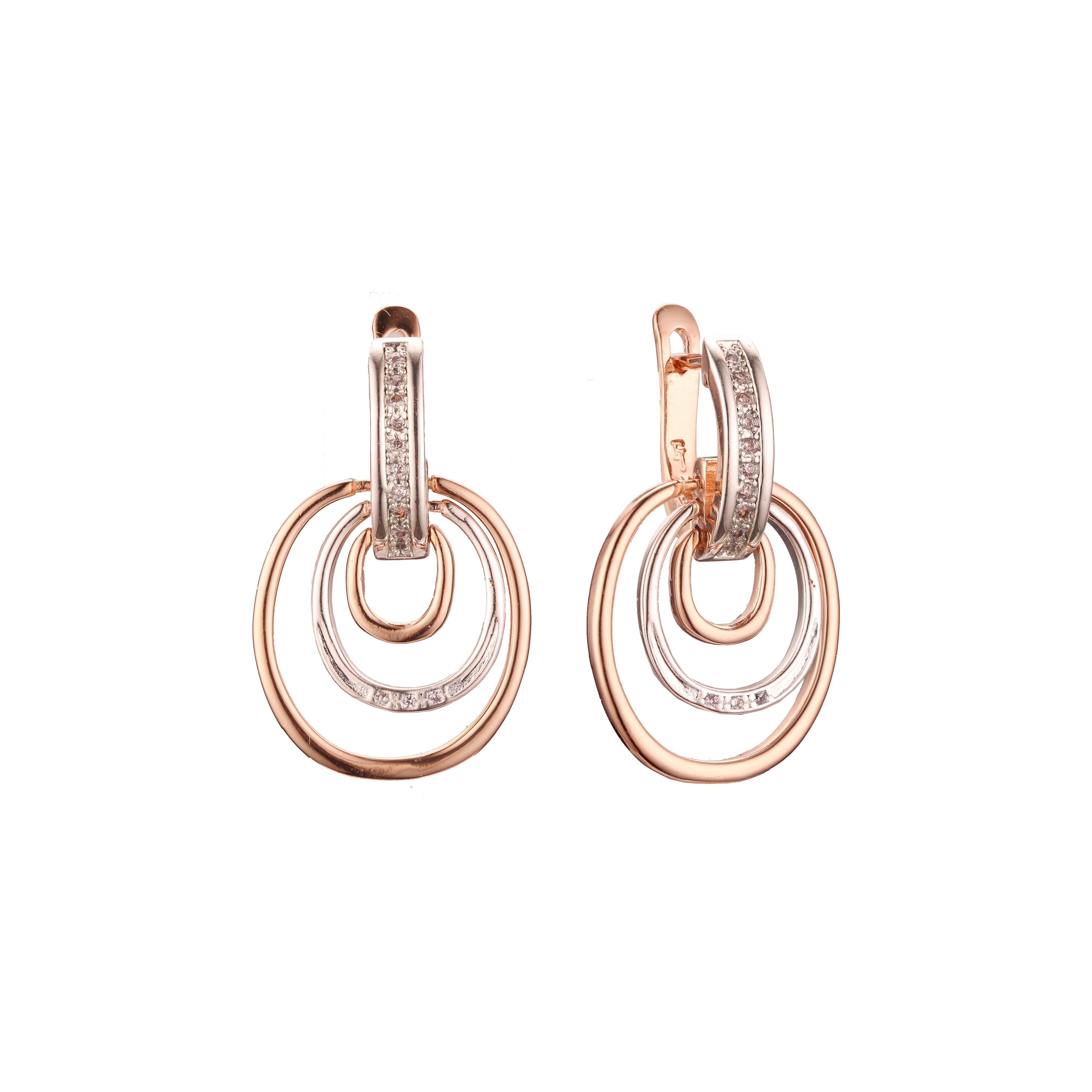 Rose Gold two tone earrings