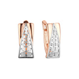 Earrings in Rose Gold, two tone plating colors