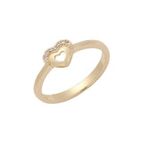 14K Gold heart in heart rings