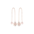 Rose Gold threader pearl earrings with a snow flake