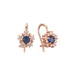 Wire hook flower cluster child earrings in 14K Gold, Rose Gold, two tone plating colors