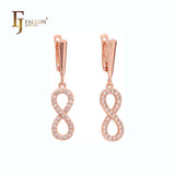 Infinity 8 paved white CZs drop earrings