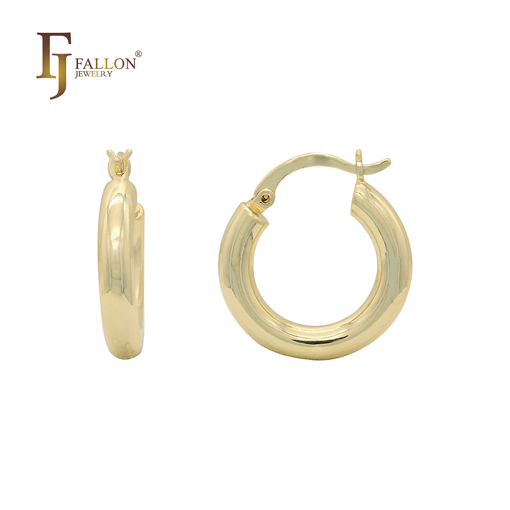 Rounded Glossy thick hoop earrings