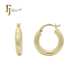 Rounded Glossy thick hoop earrings